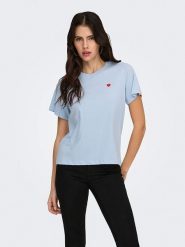 JDY Koszulka "Pisa" w kolorze błękitnym rozmiar: XXL. Niebieskie bluzki damskie JDY, xxl, bez wzorów, z bawełny, bez kołnierzyka, bez ramiączek. Za 61.75 zł.