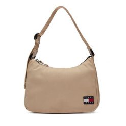 Torebka Tommy Jeans. Brązowe listonoszki damskie Tommy Jeans, bez wzorów, z jeansu, bez dodatków. Za 199.99 zł.