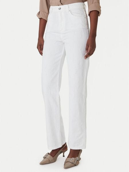Marella Jeansy 2613181024 Biały Wide Leg. Białe jeansy damskie Marella. Za 529.99 zł.