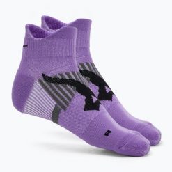 Skarpety Mizuno DryLite Race Mid. Fioletowe skarpetki damskie Mizuno, bez wzorów, z elastanu. Za 28.99 zł.