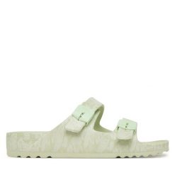 Klapki Scholl. Zielone klapki damskie Scholl, bez wzorów, bez obcasa, bez zapięcia. Za 184.99 zł.