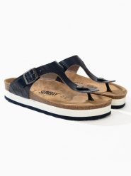 Sunbay Japonki "Xalapa" w kolorze granatowym rozmiar: 37. Niebieskie klapki damskie Sunbay, bez wzorów, ze skóry, z otwartym noskiem, bez obcasa, bez zapięcia. Za 160.70 zł.