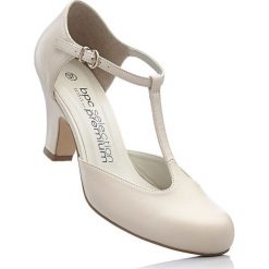 Czółenka skórzane z paskiem bonprix cielisty. Brązowe czółenka damskie bonprix. Za 139.99 zł.