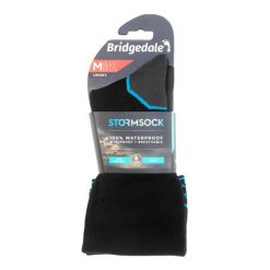 Skarpety wodoodporne Bridgedale StormSock Mid Knee - black/blue 36-39. Czarne skarpetki damskie Bridgedale, bez wzorów. Za 193.99 zł.