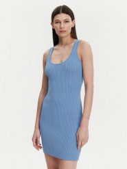 MICHAEL Michael Kors Sukienka dzianinowa MS5830I33D Niebieski Slim Fit. Niebieskie sukienki damskie MICHAEL Michael Kors, bez wzorów, z dzianiny, bez ramiączek. Za 549.99 zł.