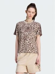 Adidas T-Shirt Seasonal Essentials Animal Print KH1549 Beżowy Regular Fit. Brązowe t-shirty damskie Adidas, xs, bez wzorów, z bawełny, bez kołnierzyka. Za 149.99 zł.