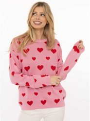 Zwillingsherz Sweter w kolorze jasnoróżowym rozmiar: L/XL. Różowe swetry klasyczne damskie Zwillingsherz, l, z bawełny, bez kołnierzyka. Za 185.32 zł.