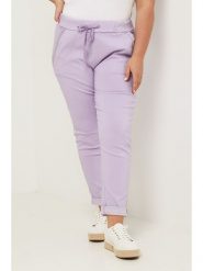 Curvy Lady Spodnie w kolorze fioletowym rozmiar: 48/50. Różowe spodnie materiałowe damskie Curvy Lady, bez wzorów, z materiału. Za 136.13 zł.