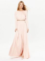 Elisabetta Franchi Sukienka wieczorowa AB-456-32E2-V780 Różowy Slim Fit. Czerwone sukienki damskie Elisabetta Franchi, bez wzorów, wizytowe, bez ramiączek. Za 4,259.00 zł.