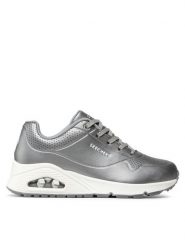 Skechers Sneakersy Rose Bold 73691/GUN Srebrny. Szare obuwie sportowe damskie Skechers, ze skóry, bez zapięcia. Za 199.99 zł.