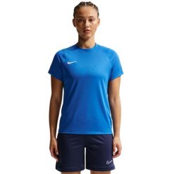 Koszulka damska Nike Dri-Fit Park VIII. Niebieskie bluzki damskie Nike, bez wzorów, z poliesteru, sportowe, bez kołnierzyka, bez ramiączek. Za 66.99 zł.
