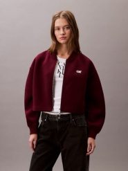 Calvin Klein Jeans kurtka dresowa Kobiety Sztuczne włókno czerwony, S. Czerwone kurtki damskie Calvin Klein Jeans, s, bez wzorów, z dresówki, bez kaptura. Za 429.95 zł.