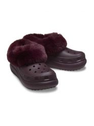 Crocs Botki "Furever Crush" w kolorze bordowym rozmiar: 38/39. Czerwone botki damskie Crocs, z materiału, bez obcasa, na platformie, bez zapięcia. Za 188.85 zł.