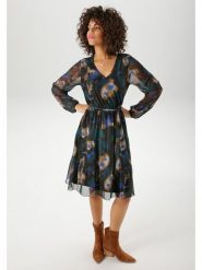 Aniston Sukienka w kolorze czarno-morsko-karmelowym rozmiar: 38. Czarne sukienki damskie Aniston, bez wzorów, bez ramiączek. Za 83.03 zł.