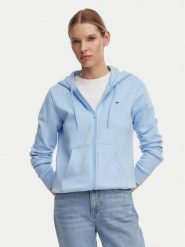 Tommy Jeans Bluza Flag DW0DW19729 Niebieski jasny Regular Fit. Niebieskie bluzy damskie Tommy Jeans, s, bez wzorów, z bawełny, bez kaptura. Za 369.99 zł.