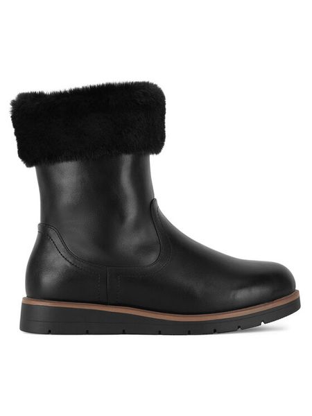 Clara Barson Botki WYL3986-1 Czarny. Czarne botki damskie Clara Barson, z materiału, bez obcasa, na płaskiej podeszwie, bez zapięcia. Za 159.99 zł.