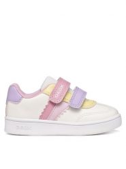 Geox Sneakersy B Eclyper Girl B665MA 000BC C1R8Z Biały. Białe buty sportowe dziewczęce Geox, ze skóry, bez zapięcia. Za 179.99 zł.