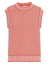 MOSS COPENHAGEN Kamizelka w kolorze kremowo-czerwonym rozmiar: L/XL. Czerwone kamizelki damskie Moss Copenhagen, l, bez wzorów, ze splotem, bez kaptura. Za 127.35 zł.