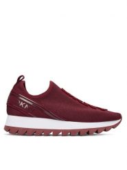 DKNY Sneakersy Abbi Logo Slip-On K3502004 Bordowy. Czerwone obuwie sportowe damskie DKNY, z materiału, bez zapięcia. Za 529.99 zł.