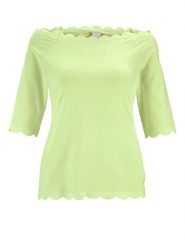 Heine Koszulka w kolorze jasnozielonym rozmiar: 42. Zielone bluzki damskie Heine, bez wzorów, bez kołnierzyka, bez ramiączek. Za 73.88 zł.