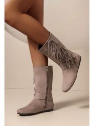 C'M Botki w kolorze beżowym rozmiar: 38. Brązowe botki damskie C'M, bez obcasa, bez zapięcia. Za 130.99 zł.