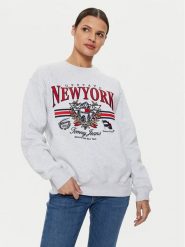 Tommy Jeans Bluza Vintage DW0DW18368 Szary Relaxed Fit. Szare bluzy damskie Tommy Jeans, l, bez wzorów, z bawełny, bez kaptura. Za 259.99 zł.