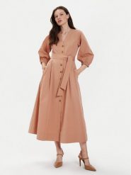 TWINSET Sukienka koszulowa 241TT2051 Pomarańczowy Loose Fit. Brązowe sukienki damskie Twinset, bez wzorów, z bawełny, bez ramiączek. Za 529.99 zł.