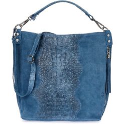 Shopperka skórzana BELTIMORE W10 jeansowa. Torebki klasyczne damskie z jeansu, bez dodatków. Za 241.99 zł.