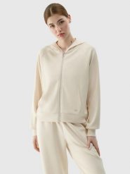 BLUZA DRESOWA DAMSKA 4F ROZPINANA Z KAPTUREM XS TSWSF1577 KOLOR BEŻOWY. Brązowe bluzy damskie 4F, l, bez wzorów, z dresówki, z kapturem. Za 199.99 zł.