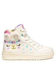 Geox Sneakersy J Washiba J56HXE 0BCKN C1M0G M Biały. Białe buty sportowe dziewczęce Geox, ze skóry, bez zapięcia. Za 189.99 zł.