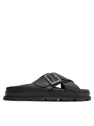 Pollini Klapki SA28164G1ITD0000 Czarny. Czarne klapki damskie Pollini, bez wzorów, ze skóry, bez obcasa, bez zapięcia. Za 1,569.00 zł.