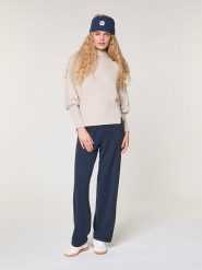 Rodier Wełniany sweter w kolorze kremowym rozmiar: S. Brązowe swetry klasyczne damskie Rodier, s, z kaszmiru, bez kołnierzyka. Za 239.99 zł.