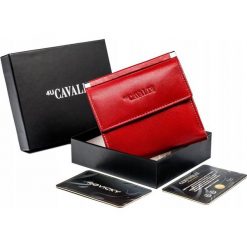 Portfelik skórzany Cavaldi czerwony RD-16-GCL-6269 RED. Czerwone portfele damskie 4U Cavaldi, bez wzorów, ze skóry. Za 59.99 zł.