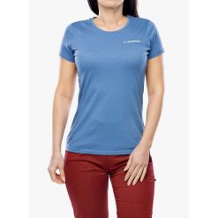 Koszulka bawełniana damska La Sportiva Mantra T-Shirt. Niebieskie koszulki sportowe damskie La Sportiva, bez wzorów, z bawełny, bez ramiączek. Za 156.99 zł.