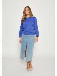 Peppercorn Bluza "Fiola" w kolorze niebieskim rozmiar: L. Niebieskie bluzy damskie Peppercorn, l, bez wzorów, z bawełny, bez kaptura. Za 154.95 zł.