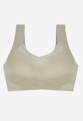 Zielony Biustonosz Sportowy z Siateczką i Usztywnionymi Miseczkami Zerirae. Zielone biustonosze sportowe damskie Born2be, bez wzorów, z dresówki. Za 29.99 zł.