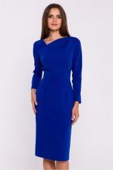 Elegancka sukienka ołówkowa z asymetrycznym dekoltem chaber. Sukienki damskie Stylove, bez wzorów, eleganckie, bez ramiączek. Za 359.00 zł.
