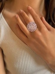 Les Petites Précieuses Pozłacany pierścionek z kamieniami szlachetnymi rozmiar: 54. Różowe pierścionki damskie Les Petites Précieuses, z cyrkonią, pozłacane. Za 412.88 zł.