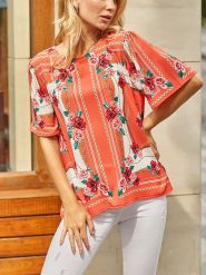 Milan Kiss Bluzka w kolorze pomarańczowym rozmiar: L. Pomarańczowe bluzki damskie Milan Kiss, l, bez wzorów, bez kołnierzyka, bez ramiączek. Za 104.99 zł.