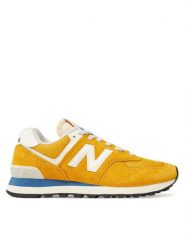 New Balance Sneakersy U574VPY Żółty. Żółte obuwie sportowe damskie New Balance, ze skóry, bez zapięcia. W wyprzedaży za 379.99 zł.