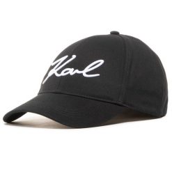 Czapka z daszkiem KARL LAGERFELD. Czarne czapki z daszkiem damskie KARL LAGERFELD, bez wzorów. Za 159.99 zł.