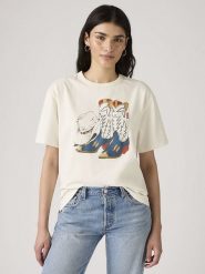 Levi's Koszulka w kolorze kremowym rozmiar: XS. Brązowe bluzki damskie Levi's, s, bez wzorów, z bawełny, bez kołnierzyka, bez ramiączek. Za 104.95 zł.