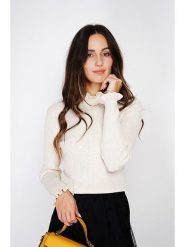 C& Jo Sweter w kolorze kremowym rozmiar: 40. Brązowe swetry klasyczne damskie C& Jo, z kaszmiru, bez kołnierzyka. Za 149.31 zł.