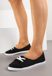 Czarno-Białe Tenisówki Vices ze Sznurowaniem Sesarielis. Czarne obuwie sportowe damskie Born2be, z jeansu, przed kostkę, bez zapięcia, tenisowe. Za 39.99 zł.