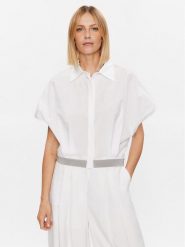 Fabiana Filippi Koszula CAD273W356 Biały Regular Fit. Białe koszule damskie Fabiana Filippi, bez wzorów, z bawełny, bez kołnierzyka, bez ramiączek. Za 1,839.00 zł.