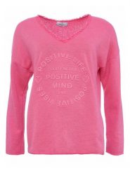 Zwillingsherz Sweter "Positive Mind" w kolorze różowym rozmiar: S/M. Różowe swetry klasyczne damskie Zwillingsherz, m, bez kołnierzyka. Za 144.92 zł.
