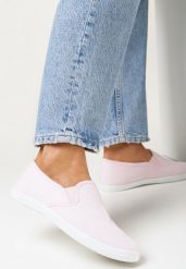 Różowe Wsuwane Tenisówki Materiałowe Kalaiya. Czerwone obuwie sportowe damskie Born2be, z jeansu, bez zapięcia, tenisowe. Za 34.99 zł.
