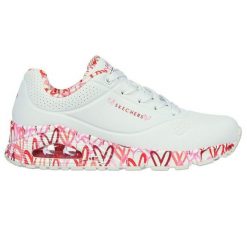 Adidasy Skechers Uno - Loving Love, Kobiety. Białe obuwie sportowe damskie Skechers, z gumy, bez zapięcia, trekkingowe. Za 379.99 zł.