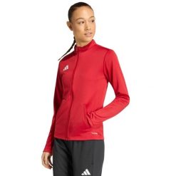 Damska bluza piłkarska adidas Entrada 26 Track czerwona. Czerwone bluzy damskie Adidas, bez wzorów, z poliesteru, bez kaptura. Za 121.99 zł.