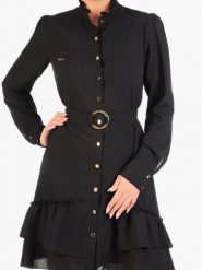 Sukienka Model Paloma Pasek Black - Jersa. Czarne sukienki damskie Jersa, bez wzorów, wizytowe, bez ramiączek. Za 390.03 zł.